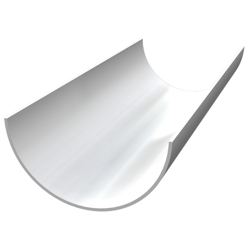 White half-round gutter